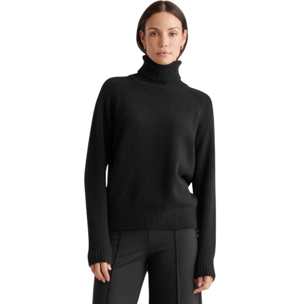 Quince Women’s M 100% Yak Wool Black Turtleneck Sweater Casual Preppy Outerwear